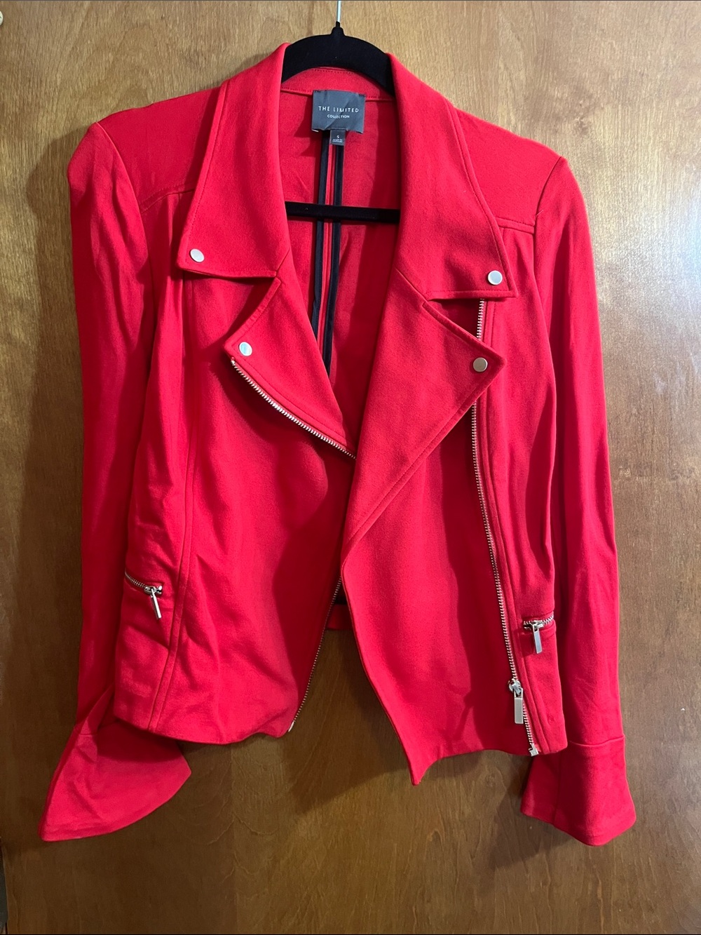 The Limited Bright Red Moto-Style Jacket